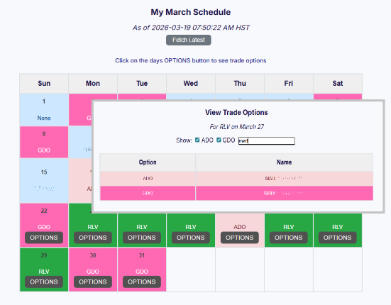 Sample Schedule